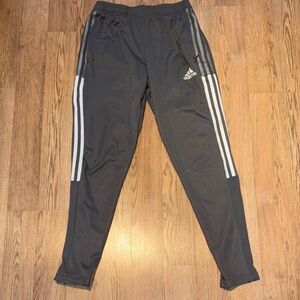 Adidas Men's AeroReady Dark Gray Joggers with White Stripes